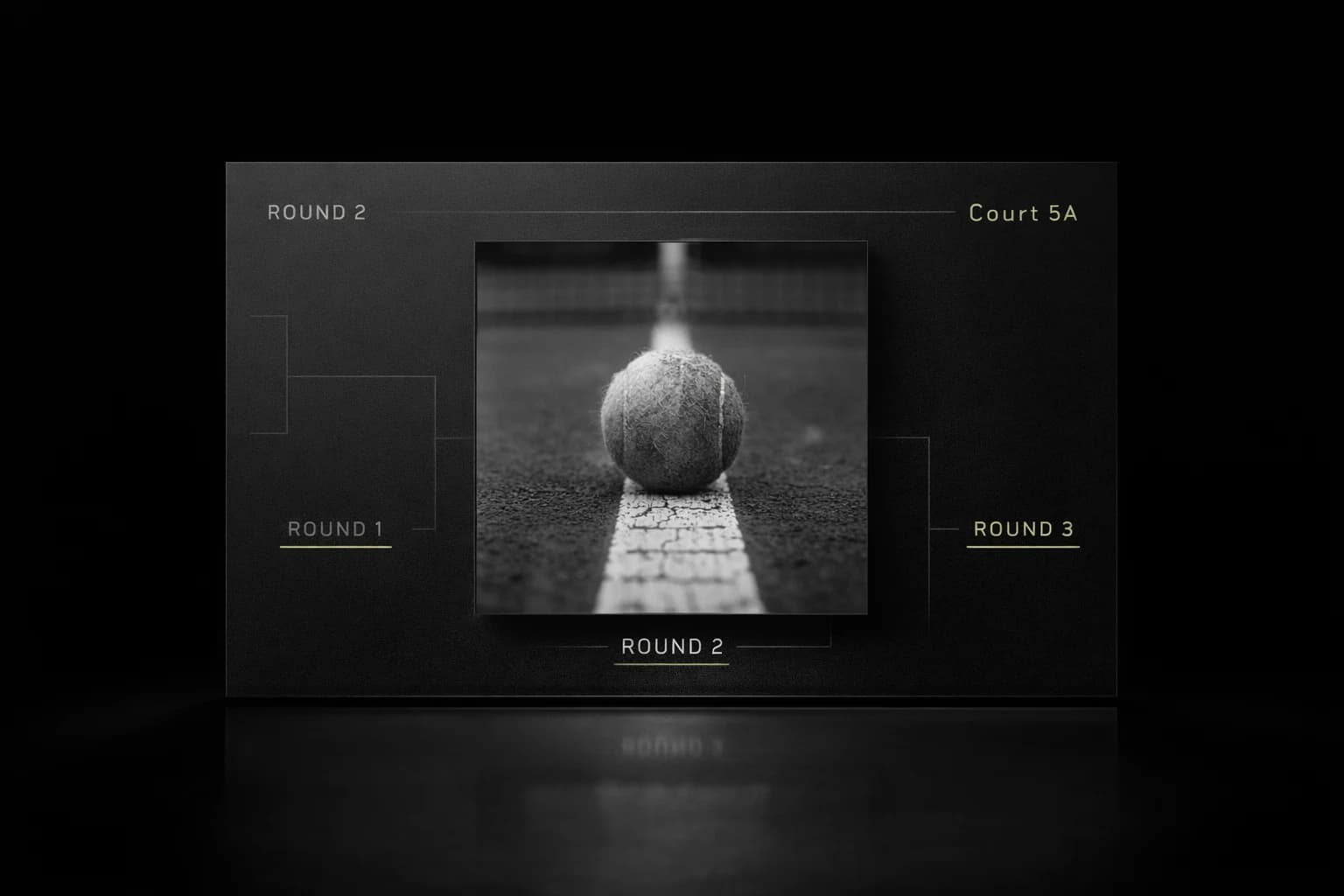 Painel premium da progressao de rodadas e quadra do torneio.