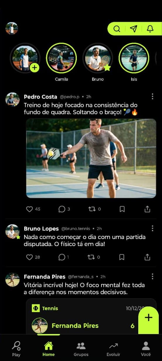 Mock do app PlayZone em um iPhone grande